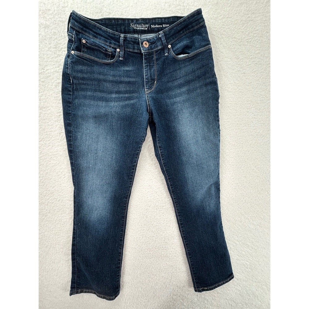 Signature by Levi Strauss & Co‎ Womens Modern Slim Dark Wash Jeans Size 10S W30